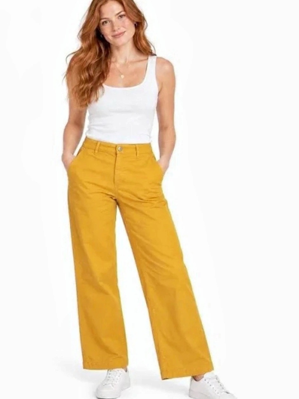 J.Crew Sydney Wide-Leg Chino Pants | Size 8 | Yellow